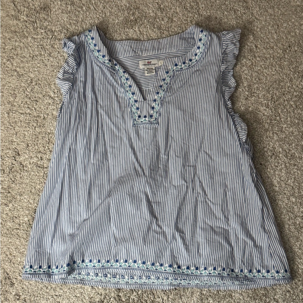 Vineyard Vines Blue and White Striped Blouse